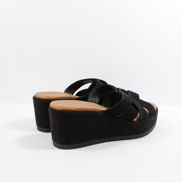 Caslon Women Cook Flatform Sandal - Black Suede 7M - Picture 2 of 3